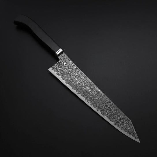 Kiritsuke SG-2 Nickel en Vagues Damas Noir Manche Occidental en Ébène 240mm
