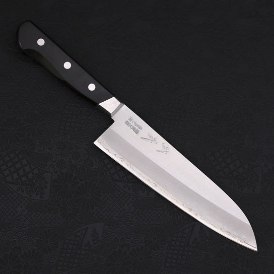 Santoku Acier Suédois Poli Manche Occidental Noir 170mm
