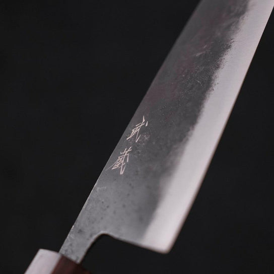Santoku Blue Steel #2 Kurouchi Manche en Ébène 165mm