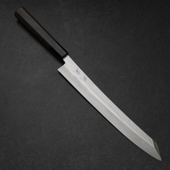 Yanagi Kiritsuke Silver Steel #3 Suminashi Manche en Buffle et Noyer 270mm