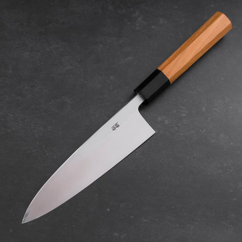 Aideba Blue Steel #1 Hon-Kasumi Manche en Buffle et Bois de Teck 165mm-[Musashi]-[Couteaux de cuisine japonais]