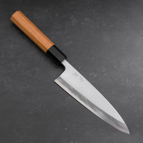 Aideba Blue steel #1 Hon-Kasumi Buffalo Teak Handle 165mm-[Musashi]-[Japanese-Kitchen-Knives]