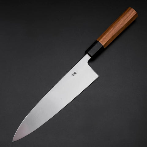 Aideba White Steel #2 Kasumi Manche en Buffle et Bois de Teck 210mm-[Musashi]-[Couteaux de cuisine japonais]