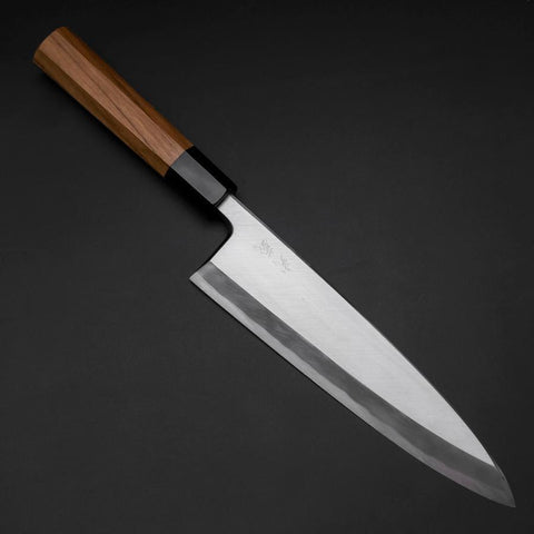 Aideba White Steel #2 Kasumi Manche en Buffle et Bois de Teck 210mm-[Musashi]-[Couteaux de cuisine japonais]