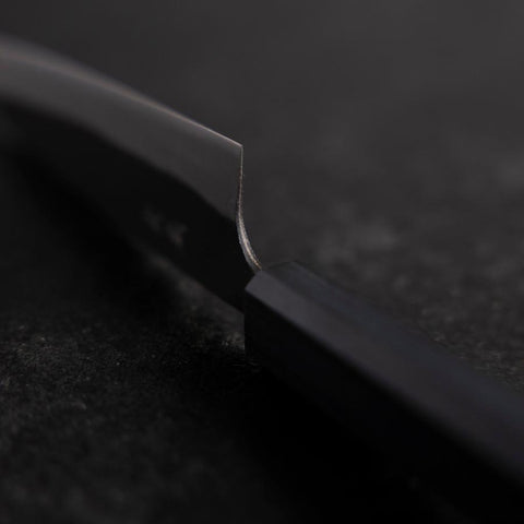 Ajikiri Blue Steel #1 Damas Manche Urushi Bleu Sombre 145mm-[Musashi]-[Couteaux de cuisine japonais]