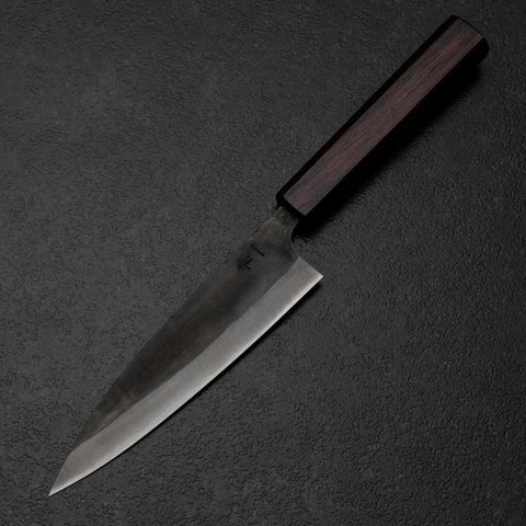 Ajikiri Blue Steel #1 Kurouchi Purpre Manche Urushi 145mm-[Musashi]-[Couteaux de cuisine japonais]