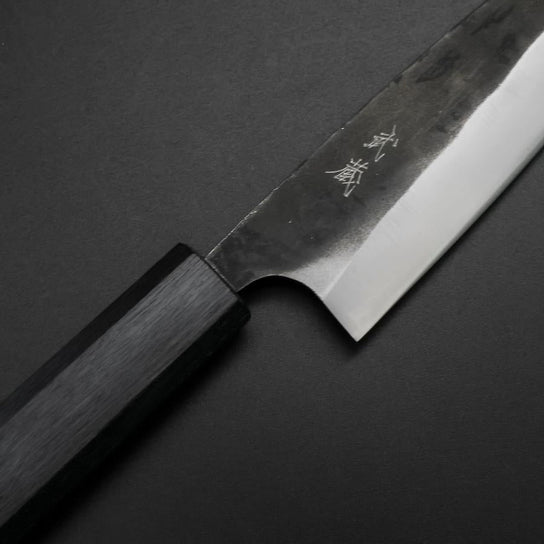 Ajikiri Blue Steel #2 Kurouchi Manche Urushi Bleu Sombre 145mm