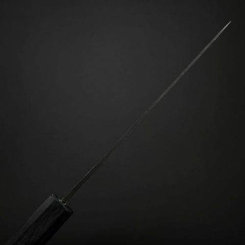 Ajikiri Blue Steel #2 Kurouchi Manche Urushi Bleu Sombre 145mm-[Musashi]-[Couteaux de cuisine japonais]
