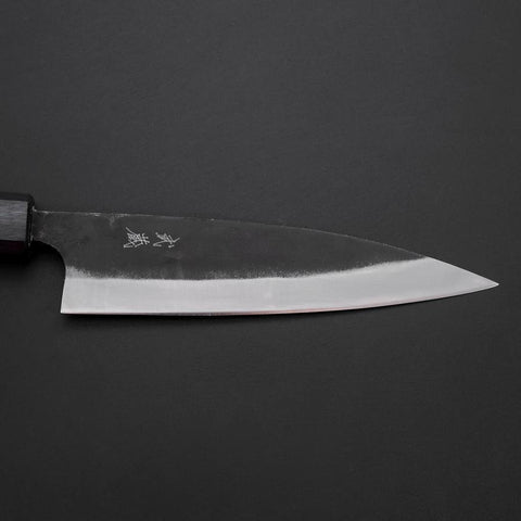 Ajikiri Blue Steel #2 Kurouchi Manche Urushi Bleu Sombre 145mm-[Musashi]-[Couteaux de cuisine japonais]