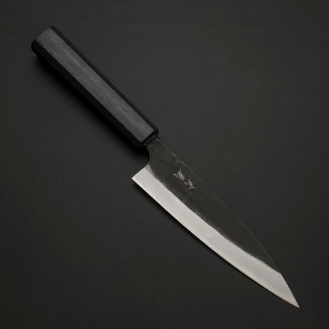 Ajikiri Blue Steel #2 Kurouchi Manche Urushi Bleu Sombre 145mm-[Musashi]-[Couteaux de cuisine japonais]