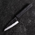 Ajikiri White Steel #2 Kurouchi Manche Ishime Urushi Noir 105mm-[Musashi]-[Couteaux de cuisine japonais]