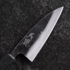 Ajikiri White Steel #2 Kurouchi Manche Ishime Urushi Noir 105mm-[Musashi]-[Couteaux de cuisine japonais]