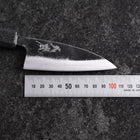 Ajikiri White Steel #2 Kurouchi Manche Ishime Urushi Noir 105mm-[Musashi]-[Couteaux de cuisine japonais]