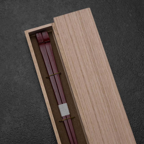 Baguettes en Bambou de Kagoshima 230mm Rouge avec Coffret en Bois de Paulownia-[Musashi]-[Couteaux de cuisine japonais]