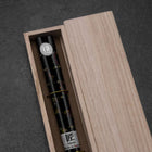 Baguettes en Bois laquées Hosomi Hangai (incrustation de nacre) 235 mm Noir avec Coffret en Bois de Paulownia-[Musashi]-[Couteaux de cuisine japonais]