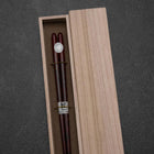 Baguettes en Bois laquées Urushi Ariake 210mm Rouges avec Boîte en Bois de Paulownia-[Musashi]-[Couteaux de cuisine japonais]