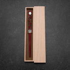 Baguettes en Bois laquées Urushi Gasumi 210mm Rouge avec Coffret en Bois de Paulownia-[Musashi]-[Couteaux de cuisine japonais]