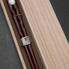 Baguettes en Bois laquées Urushi Hori Benkei 210mm Rouge avec Coffret en Bois de Paulownia-[Musashi]-[Couteaux de cuisine japonais]