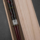 Baguettes en Bois laquées Urushi Hori Benkei 230mm Noir avec Coffret en Bois de Paulownia-[Musashi]-[Couteaux de cuisine japonais]