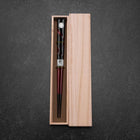Baguettes en Bois laquées Urushi Hori Benkei 230mm Noir avec Coffret en Bois de Paulownia-[Musashi]-[Couteaux de cuisine japonais]