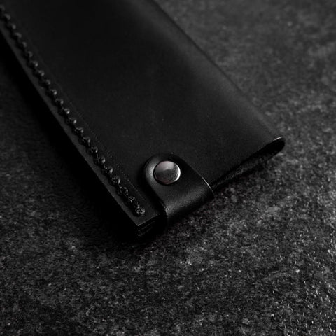 Black Leather Sheath for Gyuto / Kiritsuke Knife 210mm (8.3”)-[Musashi]-[Couteaux de cuisine japonais]