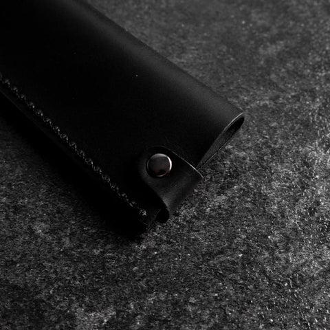 Black Leather Sheath for Sujihiki Knife 210mm~270mm (10.6”)-[Musashi]-[Couteaux de cuisine japonais]