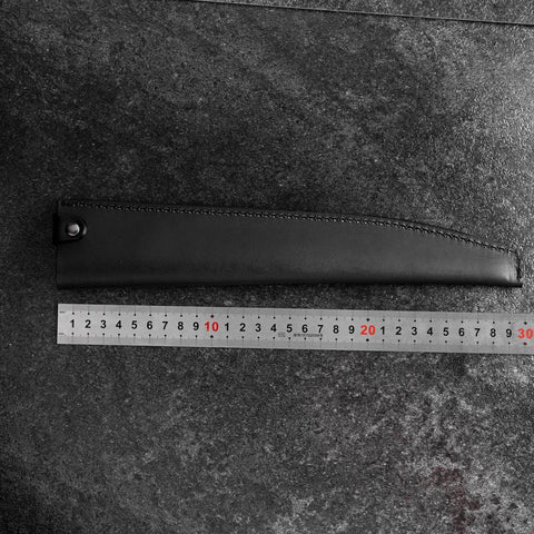 Black Leather Sheath for Sujihiki Knife 210mm~270mm (10.6”)-[Musashi]-[Couteaux de cuisine japonais]