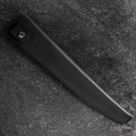 Black Leather Sheath for Sujihiki Knife 210mm~270mm (10.6”)-[Musashi]-[Couteaux de cuisine japonais]
