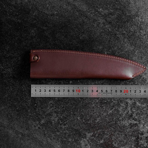 Brown Leather Sheath for Gyuto / Kiritsuke Knife 210mm (8.3”)-[Musashi]-[Couteaux de cuisine japonais]