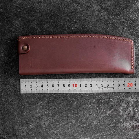 Brown Leather Sheath for Nakiri Knife 180mm (7”)-[Musashi]-[Couteaux de cuisine japonais]