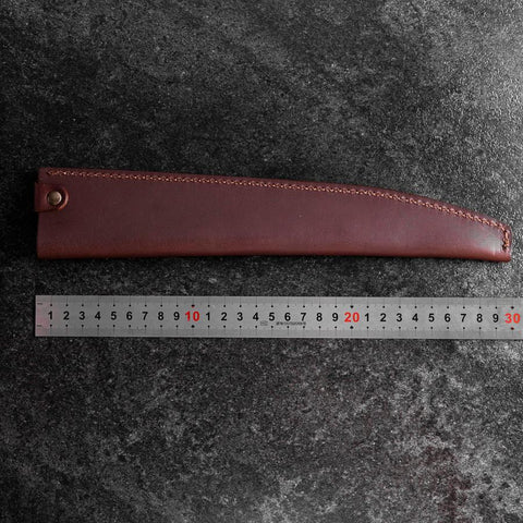 Brown Leather Sheath for Sujihiki Knife 210~270mm (10.6”)-[Musashi]-[Couteaux de cuisine japonais]