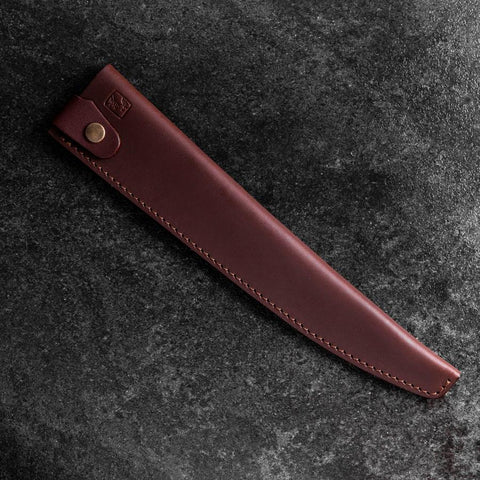 Brown Leather Sheath for Sujihiki Knife 210~270mm (10.6”)-[Musashi]-[Couteaux de cuisine japonais]