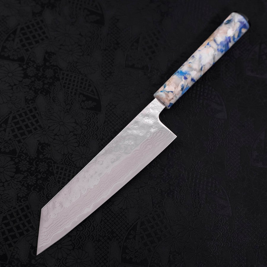 Bunka AUS-10 Nashiji Damas Miroir Manche Blanc Mélangé 170mm-[Musashi]-[Couteaux de cuisine japonais]