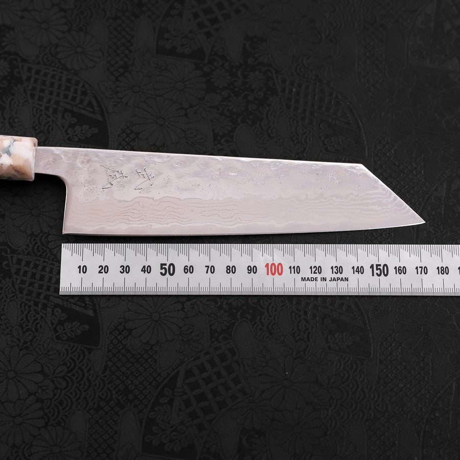 Bunka AUS-10 Nashiji Damas Miroir Manche Blanc Mélangé 170mm-[Musashi]-[Couteaux de cuisine japonais]