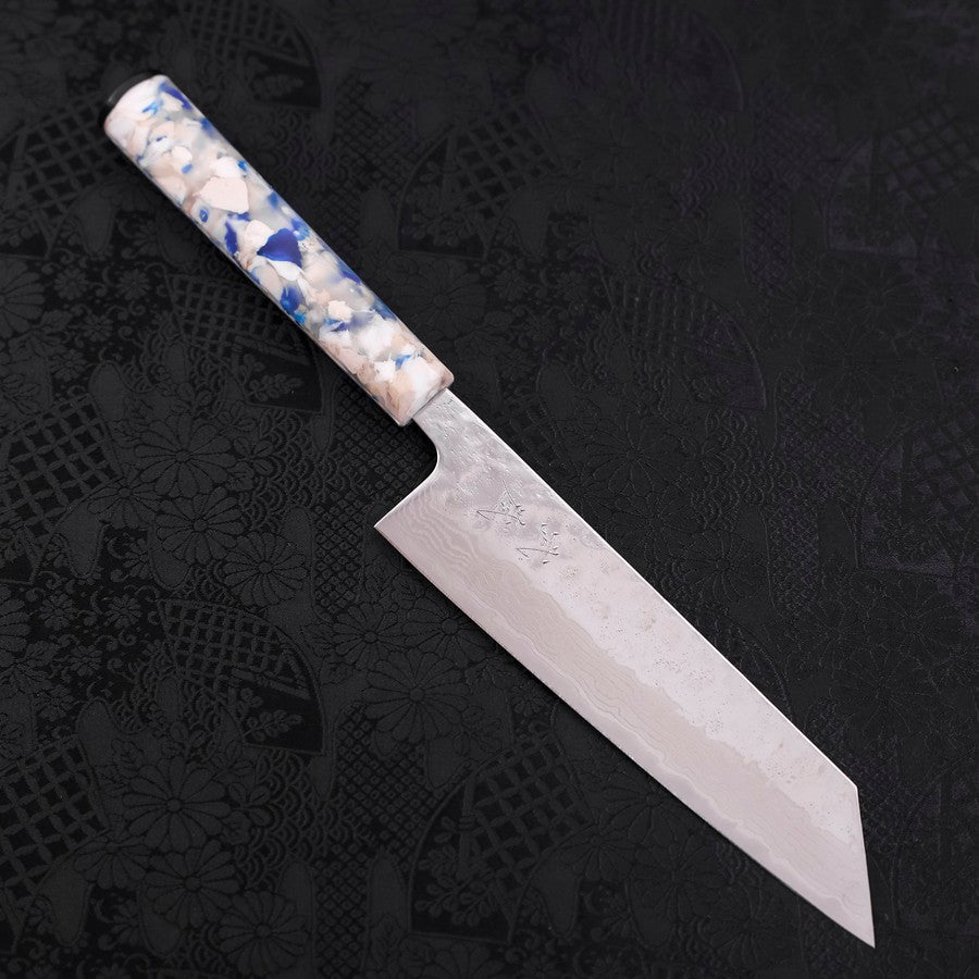 Bunka AUS-10 Nashiji Damas Miroir Manche Blanc Mélangé 170mm-[Musashi]-[Couteaux de cuisine japonais]