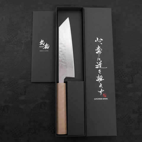 Bunka AUS-10 Nashiji Damas Miroir Manche Urushi Blanc 170mm-[Musashi]-[Couteaux de cuisine japonais]