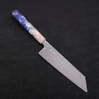 Bunka AUS-10 Nashiji Damascus Mirror Ocean White Blue Handle 170mm-[Musashi]-[Japanese-Kitchen-Knives]