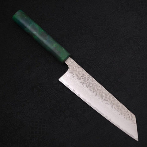 Bunka AUS-10 Tsuchime Damas Manche Océan Vert 170mm-[Musashi]-[Couteaux de cuisine japonais]