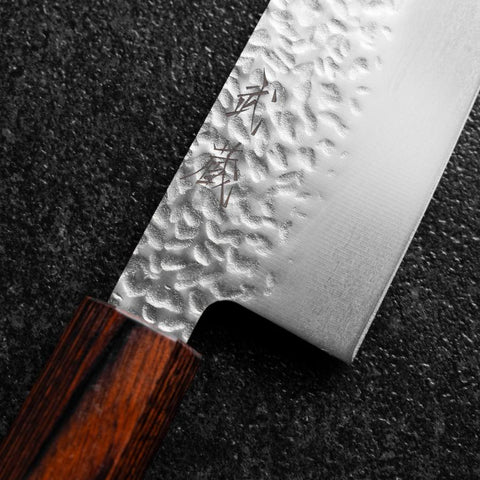 Bunka AUS-8 Tsuchime Manche en Acajou 180mm-[Musashi]-[Couteaux de cuisine japonais]