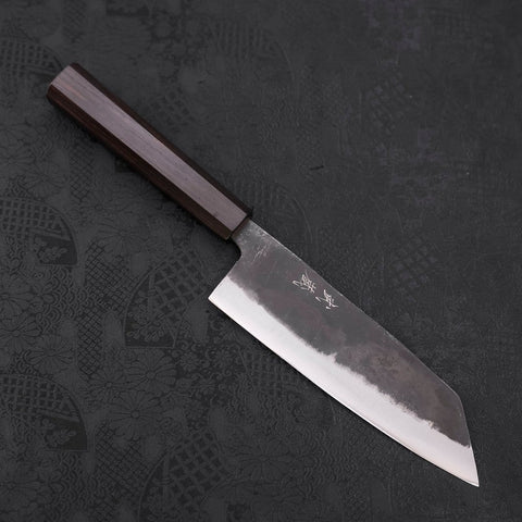 Bunka Acier bleu #1 Kurouchi Manche en Ébène 165mm-[Musashi]-[Couteaux de cuisine japonais]