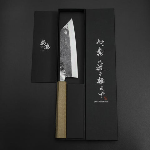 Bunka Blue Steel #1 Kurouchi Manche Urushi Blanc 170mm-[Musashi]-[Couteaux de cuisine japonais]