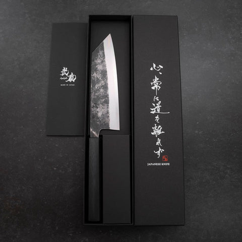 Bunka Blue Steel #1 Kurouchi Manche Urushi Bleu Sombre 170mm-[Musashi]-[Couteaux de cuisine japonais]