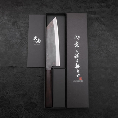 Bunka Blue Steel #1 Kurouchi Manche en Ébène 190mm-[Musashi]-[Couteaux de cuisine japonais]