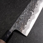 Bunka Blue Steel #1 Kurouchi Tsuchime Buffalo Walnut Handle 165mm (6.5”)-[Musashi]-[Couteaux de cuisine japonais]