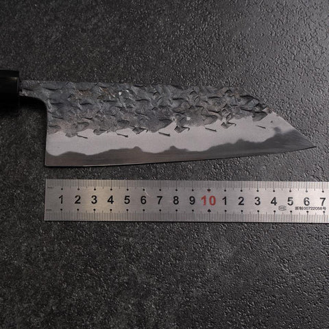 Bunka Blue Steel #1 Kurouchi Tsuchime Buffalo Walnut Handle 165mm (6.5”)-[Musashi]-[Couteaux de cuisine japonais]