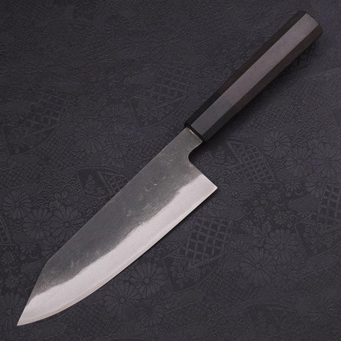 Bunka Blue Steel #2 Kurouchi Chokin Tigre-Bambou Manche en Buffle et Ébène 175mm-[Musashi]-[Couteaux de cuisine japonais]