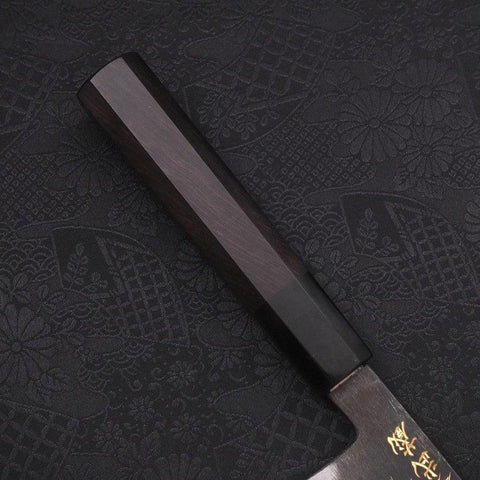 Bunka Blue Steel #2 Kurouchi Chokin Tigre-Bambou Manche en Buffle et Ébène 175mm-[Musashi]-[Couteaux de cuisine japonais]