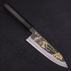 Bunka Blue Steel #2 Kurouchi Chokin Tigre-Bambou Manche en Buffle et Ébène 175mm-[Musashi]-[Couteaux de cuisine japonais]