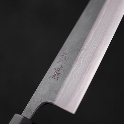 Bunka Blue Steel #2 Kurouchi Damas Manche en Buffle et Ébène 165mm-[Musashi]-[Couteaux de cuisine japonais]