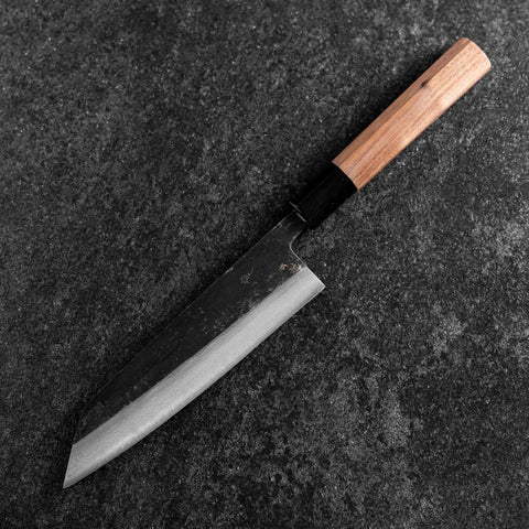 Bunka Blue Steel #2 Kurouchi Damas Manche en Buffle et Noyer 180mm-[Musashi]-[Couteaux de cuisine japonais]